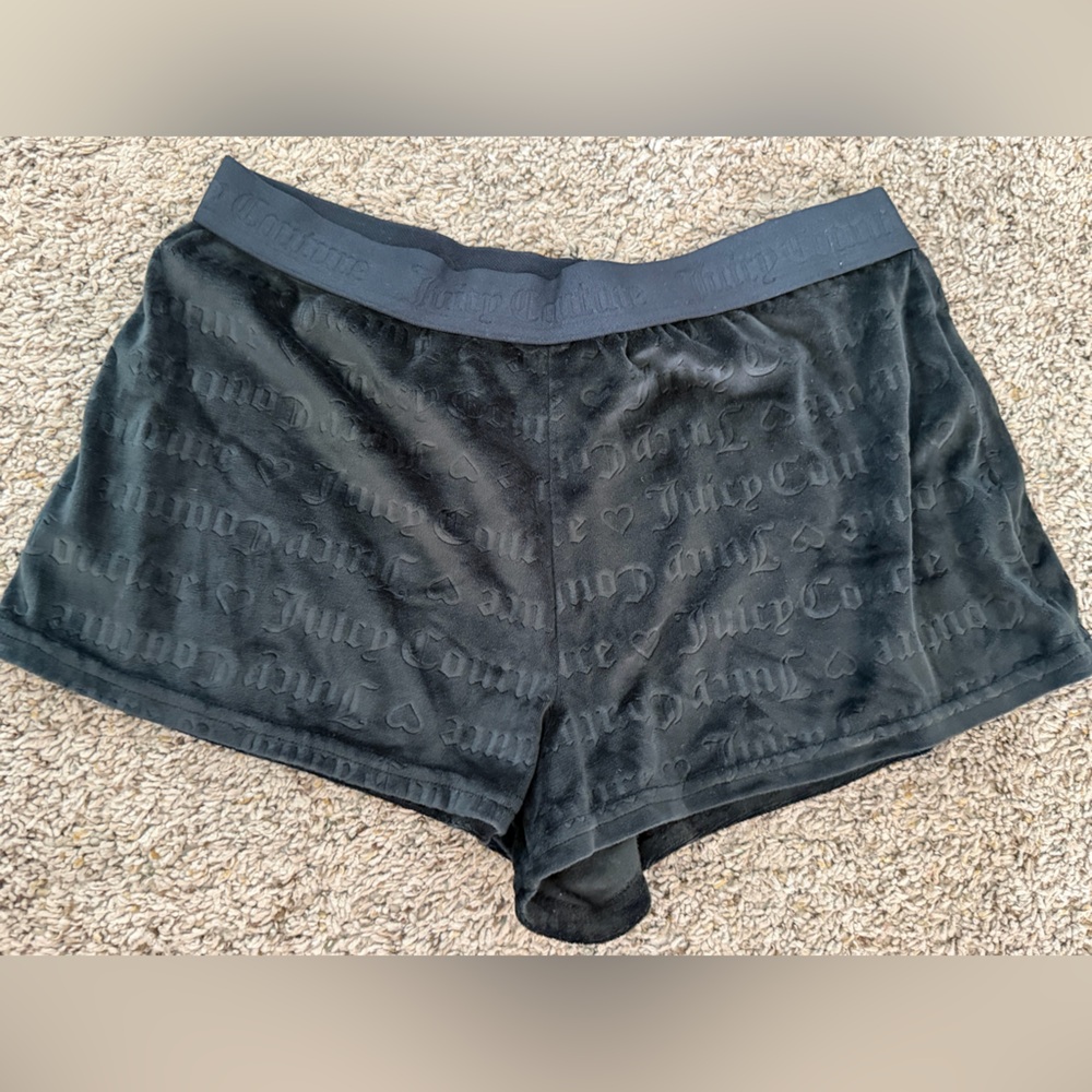 Juicy Couture Black Embossed Athletic Shorts